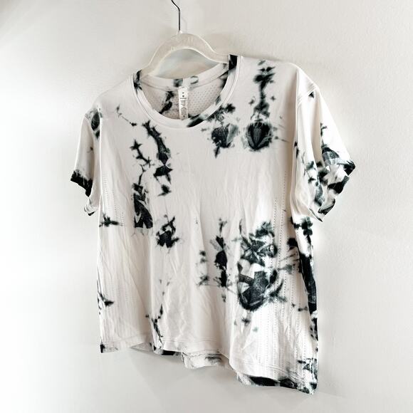 Lululemon Train to Be Short Sleeve Tie Dye T-Shirt Shibori Deep Coal Medium - Picture 5 of 7